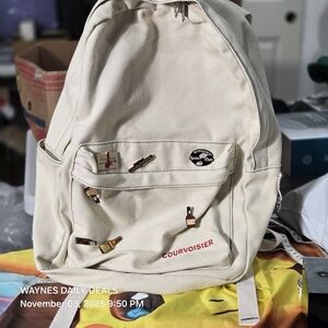 Courvoisier Branded Canvas Backpack with Collectible Pins